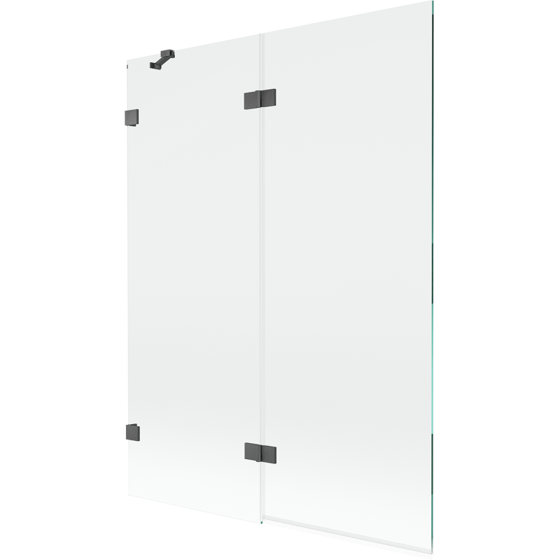 Mexen Lunar paratia da bagno 2-ali sinistra 130 x 150 cm, trasparente, gun gray spazzolato - 897-130-100-66-00-L