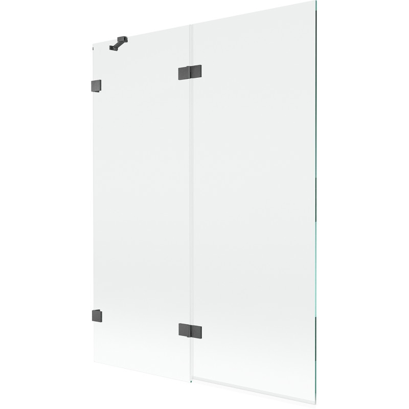 Mexen Lunar vasak 2-osaline dušivari 130 x 150 cm, läbipaistev, harjatud relv-hall - 897-130-100-66-00-L