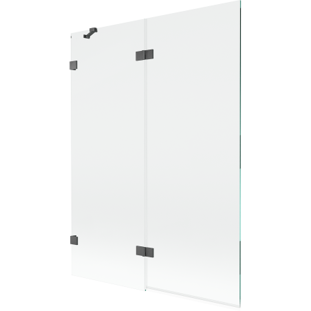Mexen Lunar 2-panel left shower screen 130 x 150 cm, transparent, brushed gun gray - 897-130-100-66-00-L