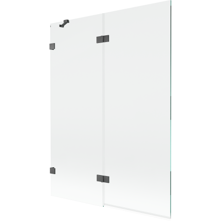 Mexen Lunar dvokrilni lijevi paravan za kadu 130 x 150 cm, proziran, brušeni gun sivi - 897-130-100-66-00-L