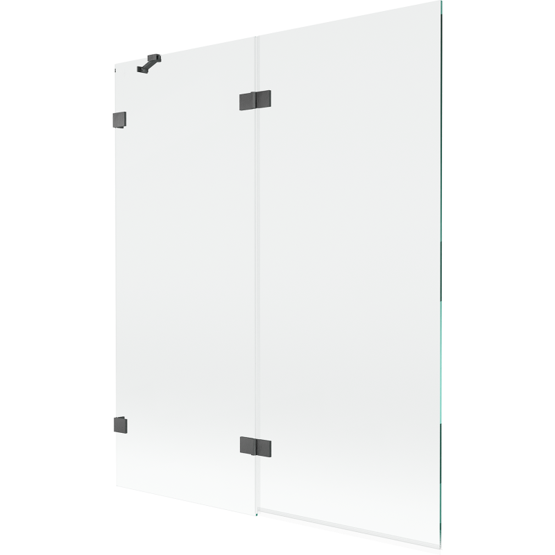 Mexen Lunar badrumsskärm 2-delad vänster 140 x 150 cm, transparent, gun gray borstad - 897-140-100-66-00-L