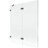 Mexen Lunar 2-flügelige Duschwand links 140 x 150 cm, transparent, gebürstetes Gun-Grau - 897-140-100-66-00-L
