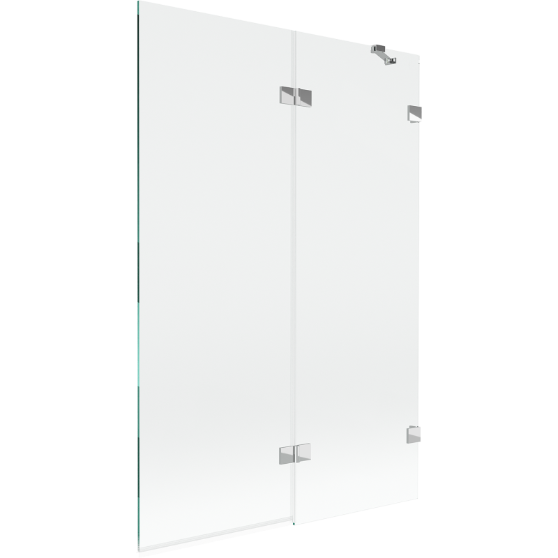 Mexen Lunar badwand 2-delig rechts 120 x 150 cm, transparant, chroom - 897-120-100-01-00-P