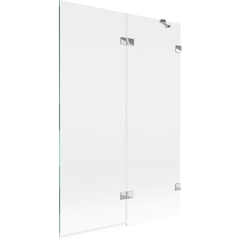 Mexen Lunar kahe tiivaga vanni sein parempoolne 120 x 150 cm, läbipaistev, kroom - 897-120-100-01-00-P