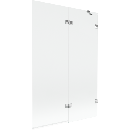 Mexen Lunar kahe tiivaga vanni sein parempoolne 120 x 150 cm, läbipaistev, kroom - 897-120-100-01-00-P