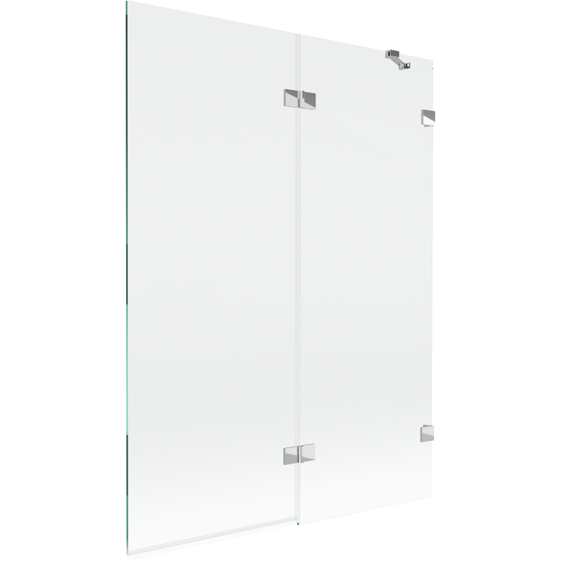 Mexen Lunar Badewannenabtrennung 2-flügelig rechts 130 x 150 cm, transparent, Chrom - 897-130-100-01-00-P