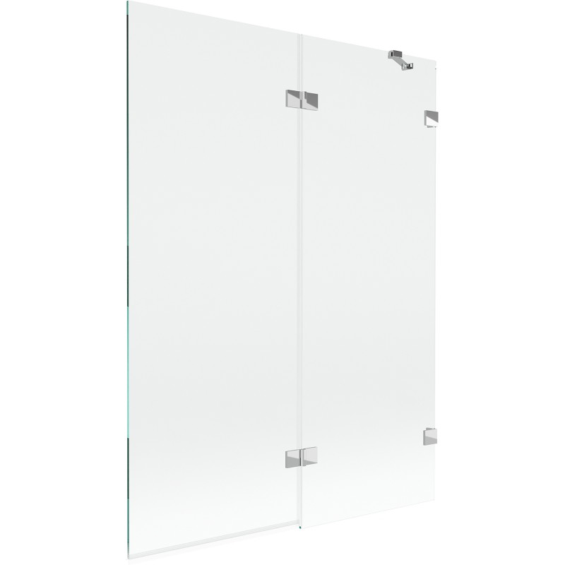 Mexen Lunar tuš vrata dvokrilna desna 130 x 150 cm, prozirna, kromirana - 897-130-100-01-00-P