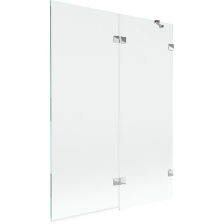 Mexen Lunar Badewannenabtrennung 2-flügelig rechts 130 x 150 cm, transparent, Chrom - 897-130-100-01-00-P