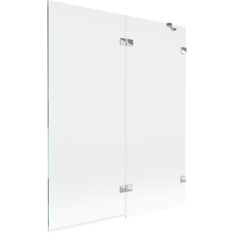 Mexen Lunar badwand 2-vleugelig rechts 140 x 150 cm, transparant, chroom - 897-140-100-01-00-P