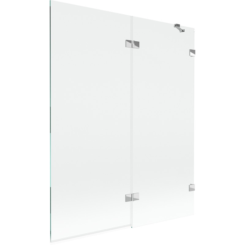 Mexen Lunar kahe uksega vanni sein, parem 140 x 150 cm, läbipaistev, kroom - 897-140-100-01-00-P