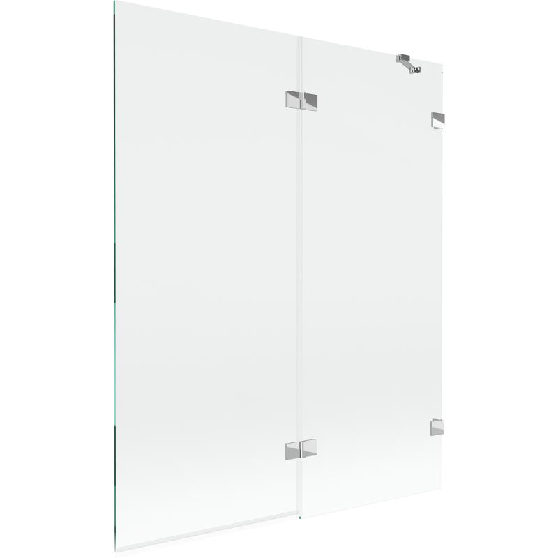 Mexen Lunar paroi de baignoire à 2 volets droite 140 x 150 cm, transparent, chrome - 897-140-100-01-00-P