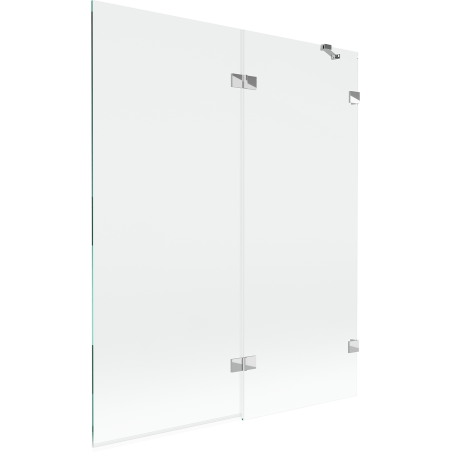 Mexen Lunar kahe uksega vanni sein, parem 140 x 150 cm, läbipaistev, kroom - 897-140-100-01-00-P