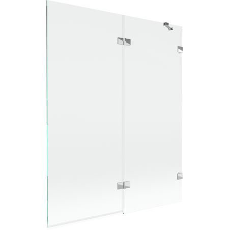 Mexen Lunar paroi de baignoire à 2 volets droite 140 x 150 cm, transparent, chrome - 897-140-100-01-00-P