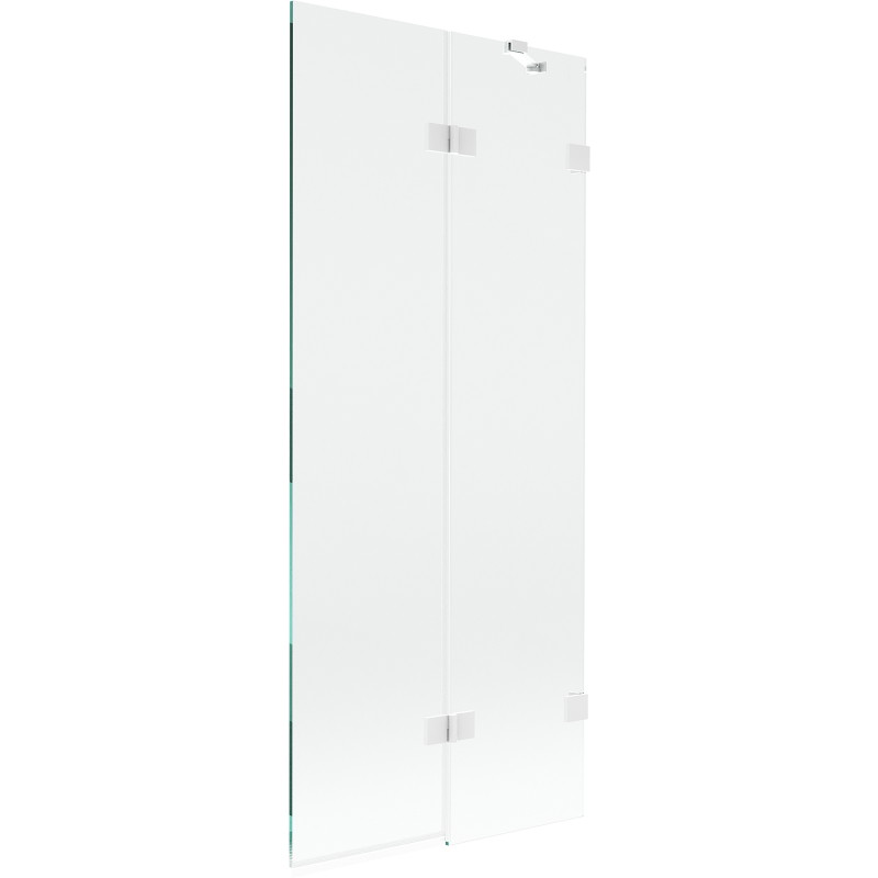 Mexen Lunar dvokrilni zaslon za kadu, desni 80 x 150 cm, prozirni, bijeli - 897-080-100-20-00-P