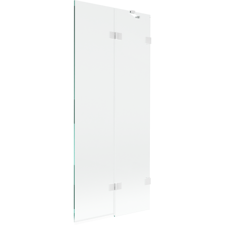 Mexen Lunar kylpyhuoneen 2-osainen suihkuseinä oikea 80 x 150 cm, kirkas, valkoinen - 897-080-100-20-00-P