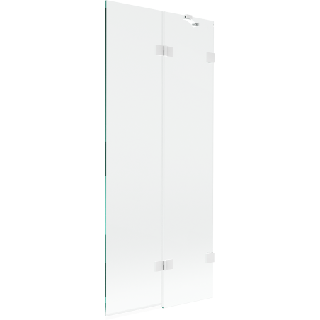 Mexen Lunar paroi de baignoire 2 volets à droite 80 x 150 cm, transparent, blanc - 897-080-100-20-00-P