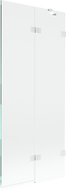 Mexen Lunar παραβάν μπάνιου 2-θυρών δεξιάς πλευράς 80 x 150 εκ., διάφανο, λευκό