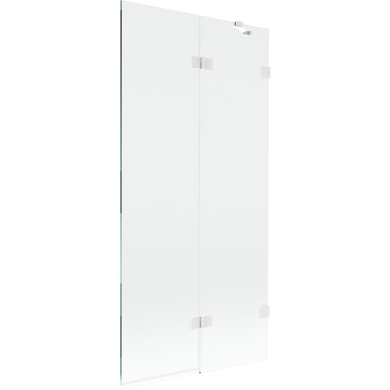 Mexen Lunar Mampara de Ducha 2 Hojas Derecha 90 x 150 cm, Transparente, Blanco - 897-090-100-20-00-P