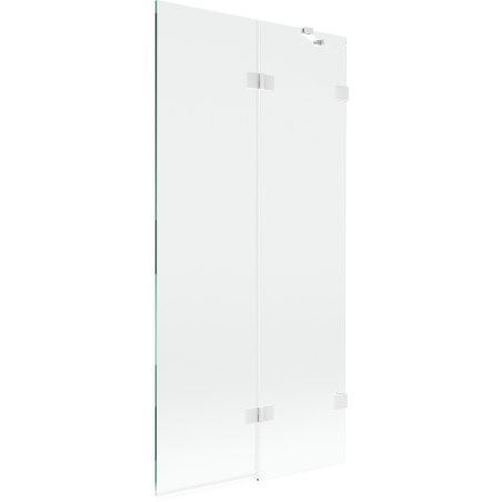 Mexen Lunar Mampara de Ducha 2 Hojas Derecha 90 x 150 cm, Transparente, Blanco - 897-090-100-20-00-P