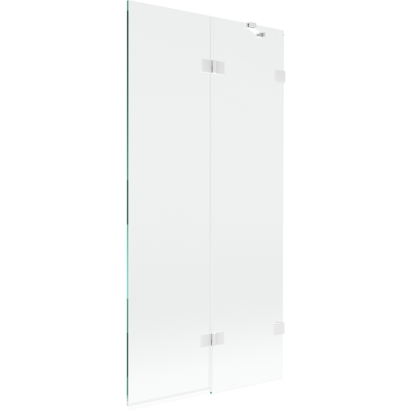 Mexen Lunar parawan nawannowy 2-skrzydłowy prawy 90 x 150 cm, transparent, biały - 897-090-100-20-00-P