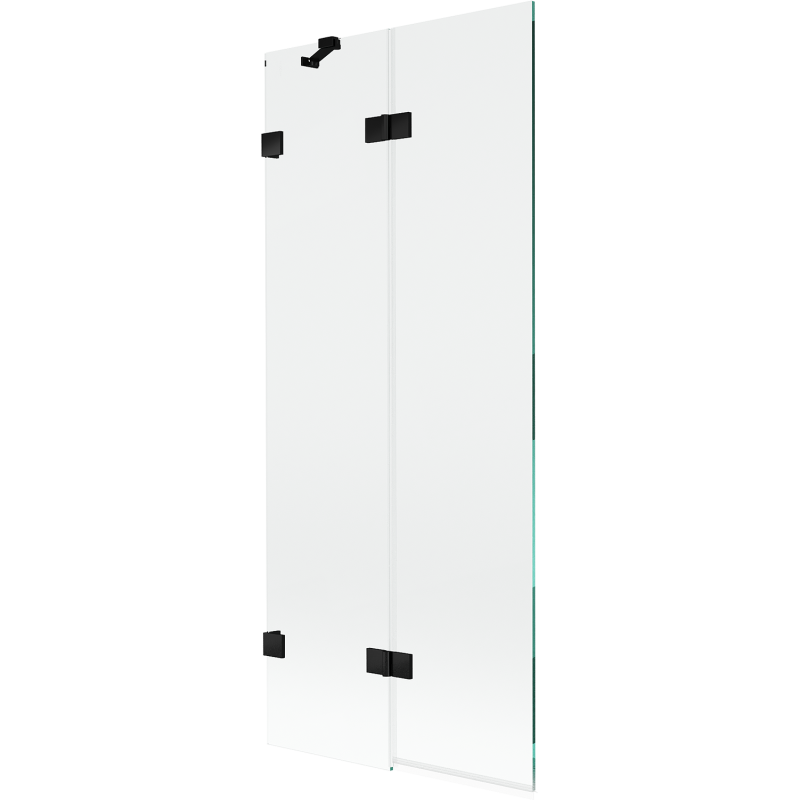 Mexen Lunar Duschwand 2-flügelig links 80 x 150 cm, transparent, schwarz - 897-080-100-70-00-L