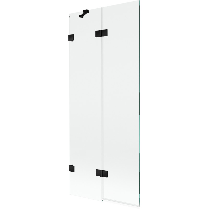 Mexen Lunar parawan nawannowy 2-skrzydłowy lewy 80 x 150 cm, transparent, czarny - 897-080-100-70-00-L
