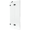 Mexen Lunar Duschwand 2-flügelig links 80 x 150 cm, transparent, schwarz - 897-080-100-70-00-L