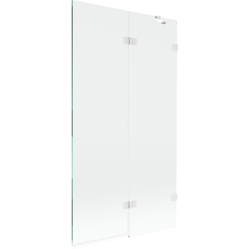 Mexen Lunar parawan nawannowy 2-skrzydłowy prawy 100 x 150 cm, transparent, biały - 897-100-100-20-00-P