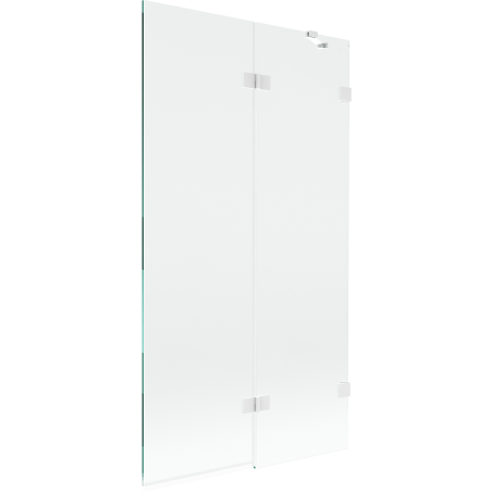 Mexen Lunar paravan za kadu s 2 krila desni 100 x 150 cm, proziran, bijeli - 897-100-100-20-00-P