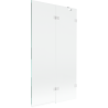 Mexen Lunar parawan nawannowy 2-skrzydłowy prawy 100 x 150 cm, transparent, biały - 897-100-100-20-00-P