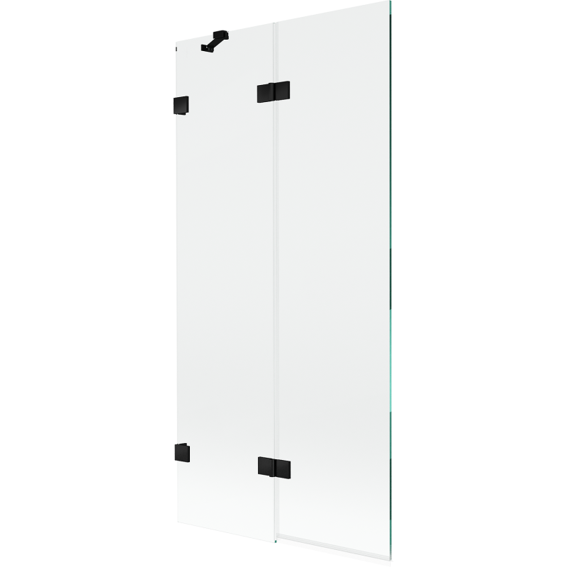 Mexen Lunar παραβάν μπανιέρας 2-πτυχωτό αριστερό 90 x 150 cm, διάφανο, μαύρο