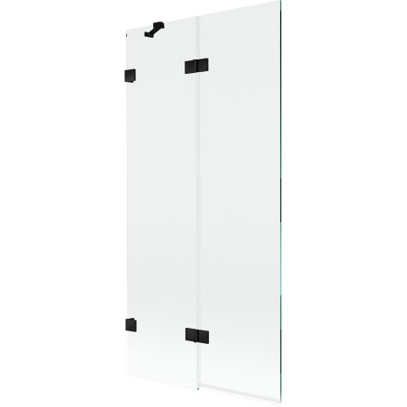 Mexen Lunar παραβάν μπανιέρας 2-πτυχωτό αριστερό 90 x 150 cm, διάφανο, μαύρο