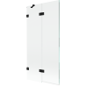 Mexen Lunar duschvägg 2-vikbar vänster 90 x 150 cm, transparent, svart - 897-090-100-70-00-L