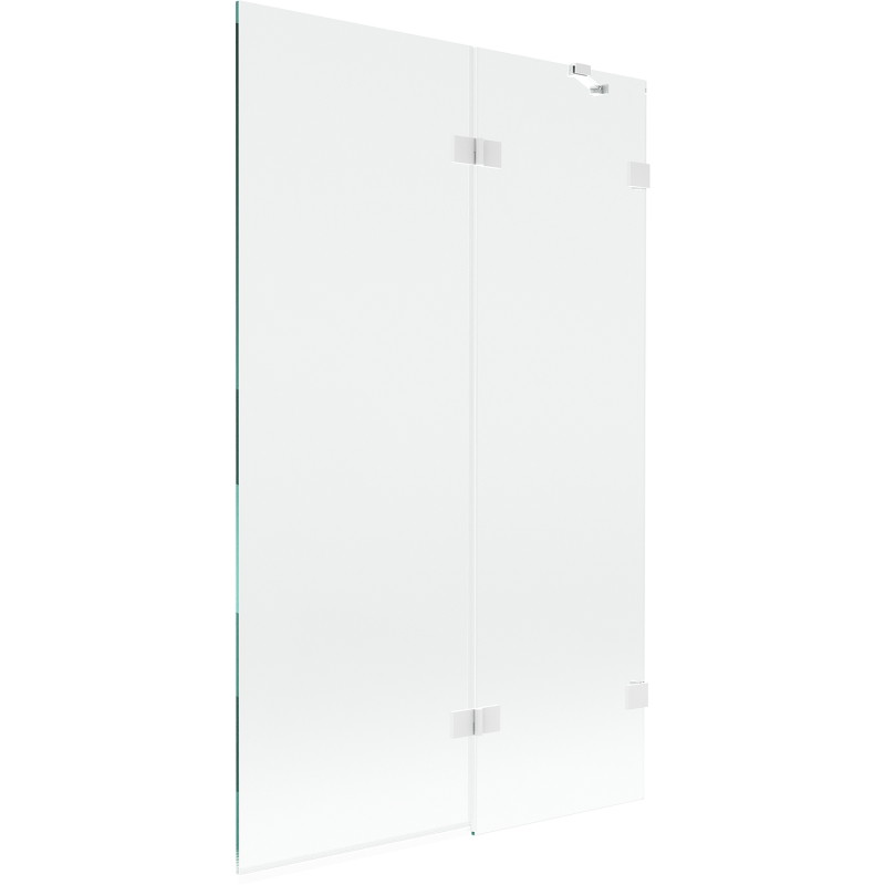 Mexen Lunar parawan nawannowy 2-skrzydłowy prawy 110 x 150 cm, transparent, biały - 897-110-100-20-00-P