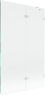 Mexen Lunar Duschabtrennung 2-flügelig rechts 110 x 150 cm, transparent, weiß - 897-110-100-20-00-P