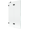 Mexen Lunar Duschwand, 2-flügelig, links 100 x 150 cm, transparent, schwarz - 897-100-100-70-00-L