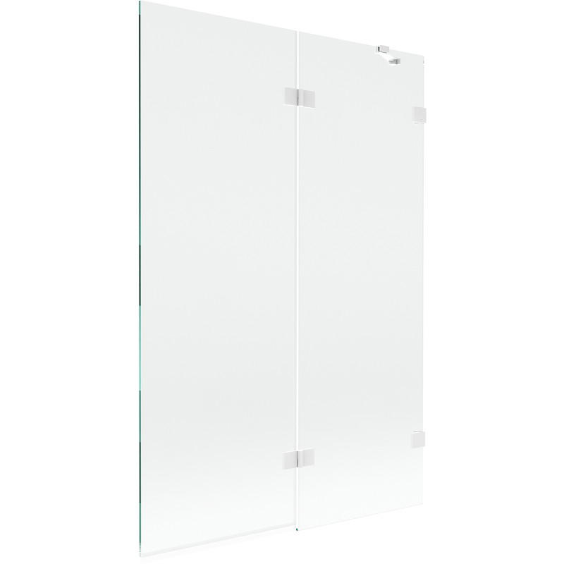 Mexen Lunar 2-flügelige rechte Badewannenabtrennung 120 x 150 cm, transparent, weiß - 897-120-100-20-00-P