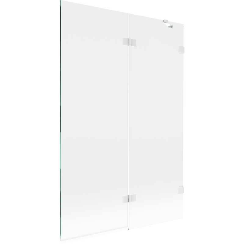 Mexen Lunar Duschwand 2-teilig rechts 120 x 150 cm, transparent, weiß - 897-120-100-20-00-P