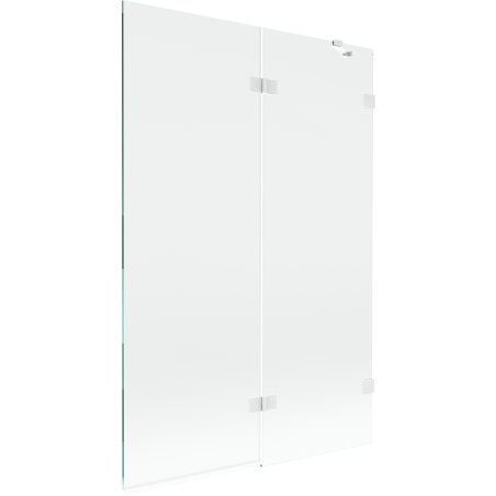 Mexen Lunar paroi de baignoire à 2 volets droite 120 x 150 cm, transparent, blanc - 897-120-100-20-00-P