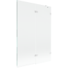 Mexen Lunar parawan nawannowy 2-skrzydłowy prawy 120 x 150 cm, transparent, biały - 897-120-100-20-00-P