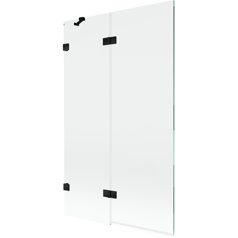 Mexen Lunar 2-wing left shower screen 110 x 150 cm, transparent, black - 897-110-100-70-00-L