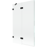 Mexen Lunar 2-wing left shower screen 110 x 150 cm, transparent, black - 897-110-100-70-00-L