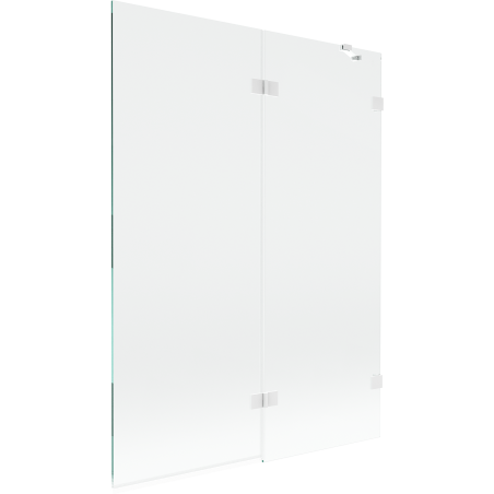 Mexen Lunar paroi de douche à deux volets droit 130 x 150 cm, transparent, blanc - 897-130-100-20-00-P