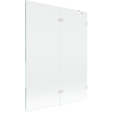 Mexen Lunar vannitoa ekraan kahe tiivaga parempoolne 130 x 150 cm, läbipaistev, valge - 897-130-100-20-00-P