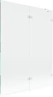 Mexen Lunar paroi de douche à deux volets droit 130 x 150 cm, transparent, blanc - 897-130-100-20-00-P