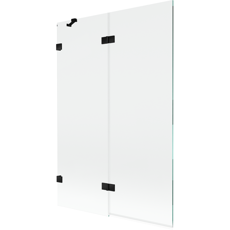 Mexen Lunar mampara de baño 2 puertas izquierda 120 x 150 cm, transparente, negro - 897-120-100-70-00-L