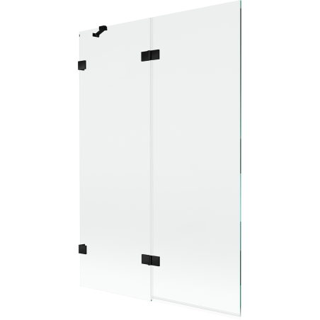Mexen Lunar dvokrilni lijevi paravan za kadu 120 x 150 cm, proziran, crni - 897-120-100-70-00-L