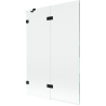 Mexen Lunar parawan nawannowy 2-skrzydłowy lewy 120 x 150 cm, transparent, czarny - 897-120-100-70-00-L