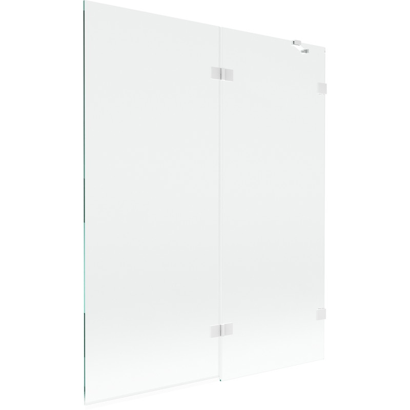 Mexen Lunar kahe paneeliga dušinurga parempoolne sein 140 x 150 cm, läbipaistev, valge - 897-140-100-20-00-P