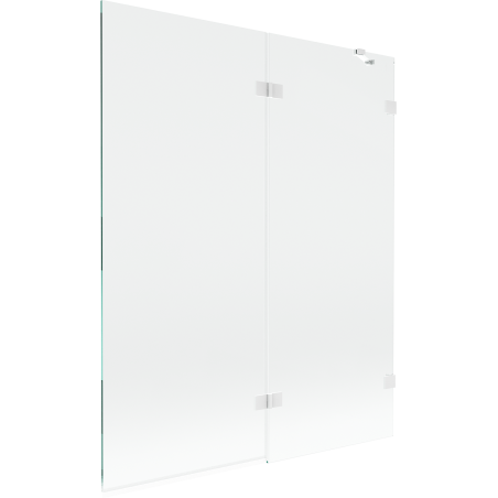 Mexen Lunar Badewannenabtrennung 2-teilig rechts 140 x 150 cm, transparent, weiß - 897-140-100-20-00-P